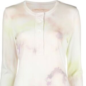 Raquel Allegra Henley Bleach Effect Long Sleeve Tee